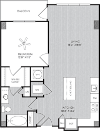 1 bed, 1 bath, 779 sqft, $1,564