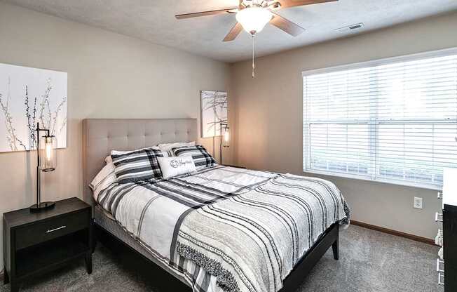 Bedroom with Natural Light Open Concept Apartments with Natural Light at Tiburon View Apartments, Omaha, NE