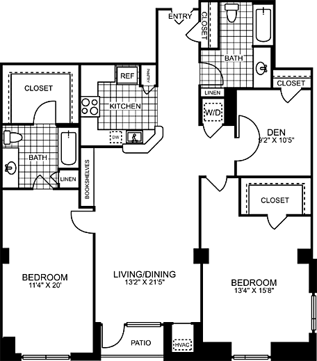 2 beds, 2 baths, 1,498 sqft, $5,740, Unit 1-453