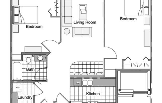 2 beds, 1 bath, 1,024 sqft, $1,295