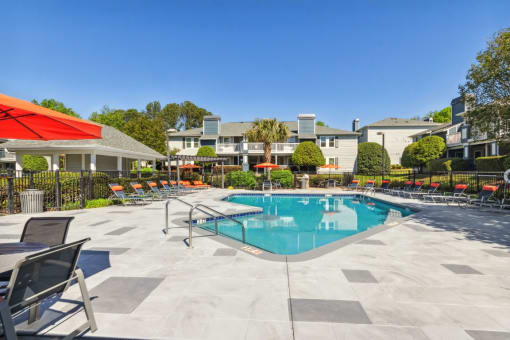 Swimming Pool Lounge at Palmetto Place Apartments, Taylors, 29687