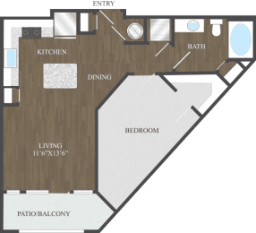 1 bed, 1 bath, 721 sqft, $1,313