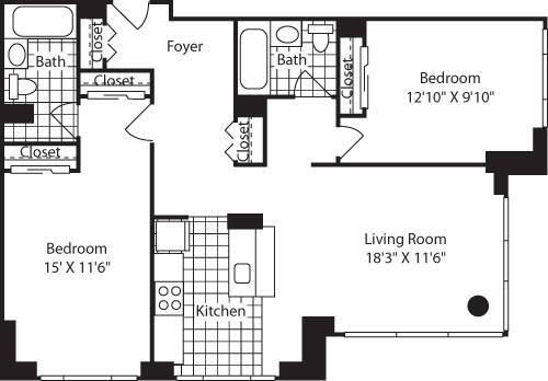 2 beds, 2 baths, 1,157 sqft, $10,138, Unit 315