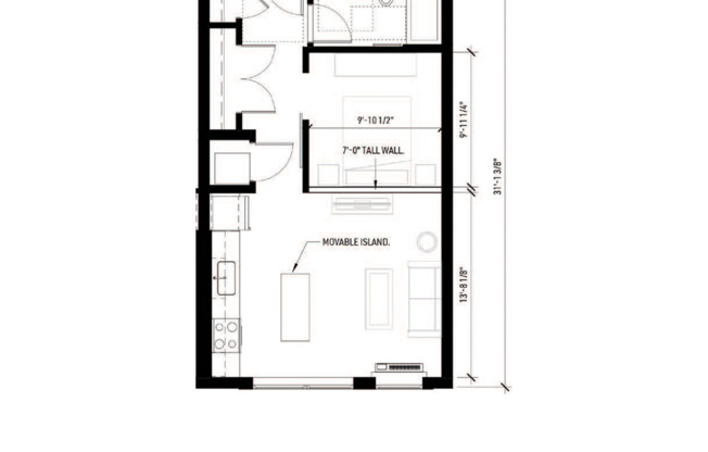 1 bed, 1 bath, 560 sqft, $1,385, Unit 719