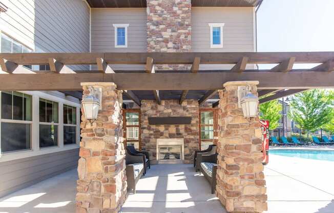 Outdoor Fireplace at San Tropez