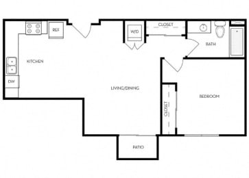1 bed, 1 bath, 709 sqft, $2,303