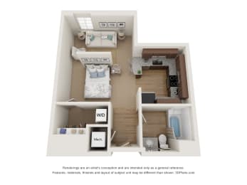 Studio, 1 bath, 571 sqft, $1,003