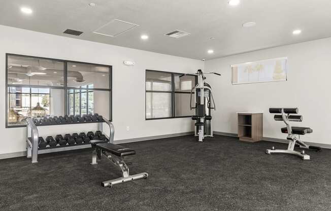 Fitness center at V on Broadway Apartments in Tempe AZ November 2020 (3)