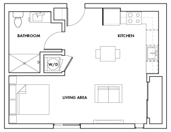 Studio, 1 bath, 547 sqft, $2,159