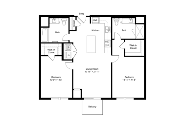 2 beds, 2 baths, 1,039 sqft, $2,442