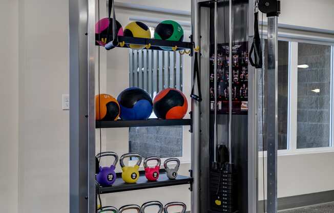 Medicine Balls and Kettlebells at the Fitness Center