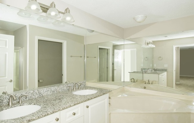 double vanity in the master bathroom