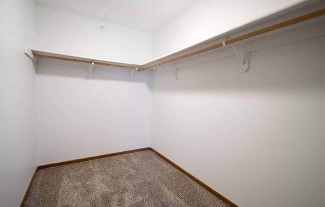 Large walk-in closets at Northridge Apartments in Gretna, NE