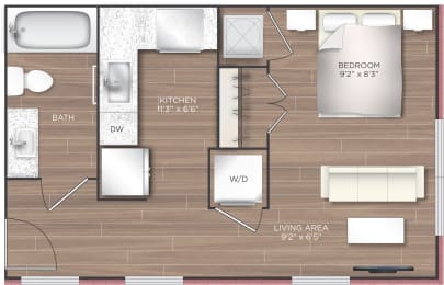 Studio, 1 bath, 453 sqft, $1,690