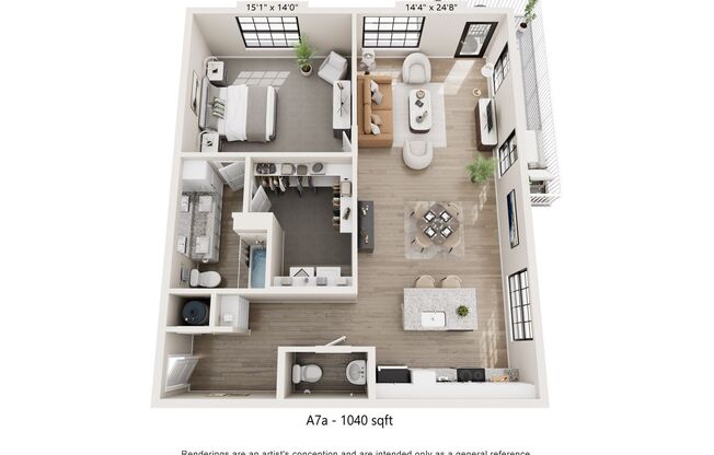 1 bed, 1.5 baths, 1,040 sqft, $2,235, Unit 5808202