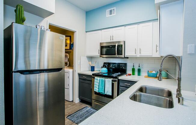 a kitchen or kitchenette at 440 west condos 1408n