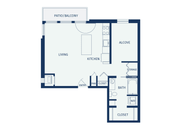 Studio, 1 bath, 657 sqft, $1,425