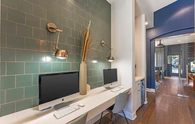 The clubhouse features a computer available for residents and applicants to use, making it easy to stay connected or apply to live at Ascent at the Galleria.