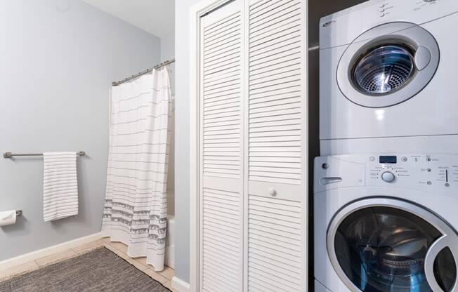 a washer and dryer in a laundry room