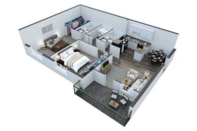 2 beds, 2 baths, 985 sqft, $1,251