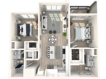 2 beds, 2 baths, 1,022 sqft, $1,994