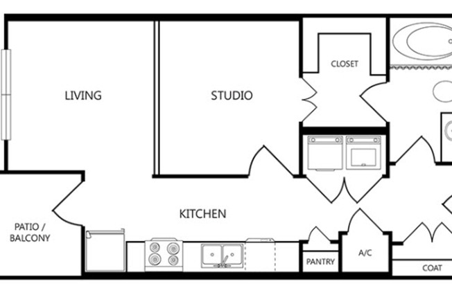 1 bed, 1 bath, 539 sqft, $1,119