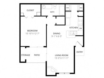 1 bed, 1 bath, 689 sqft, $1,030