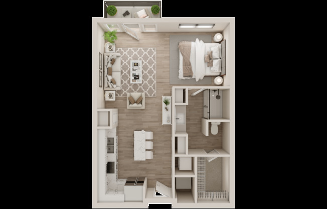 Studio, 1 bath, 665 sqft, $1,699