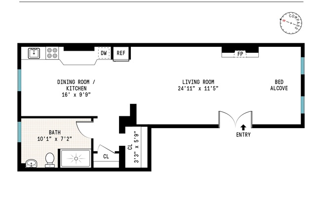 1 bed, 1 bath, 780 sqft, $2,750, Unit 1