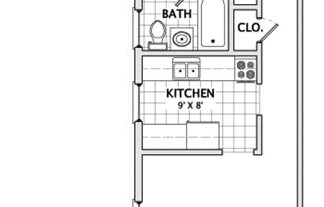 1 bed, 1 bath, 535 sqft, $800, Unit 312-C-302