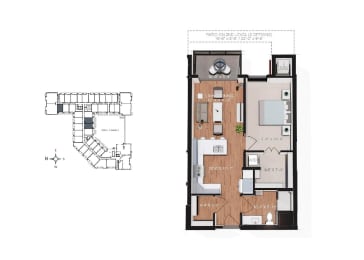 1 bed, 1 bath, 669 sqft, $1,715