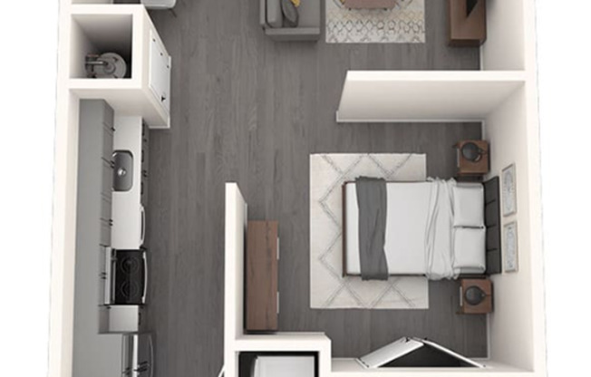 Studio, 1 bath, 663 sqft, $1,650, Unit 2014