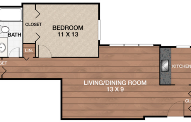 1 bed, 1 bath, 620 sqft, $1,327, Unit 1620