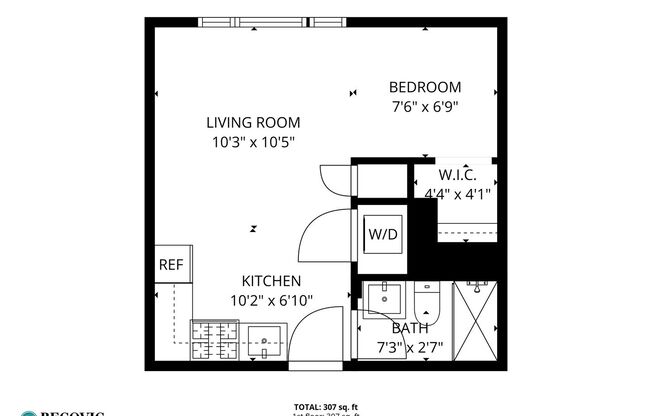 1 bed, 1 bath, 307 sqft, $1,750, Unit 317