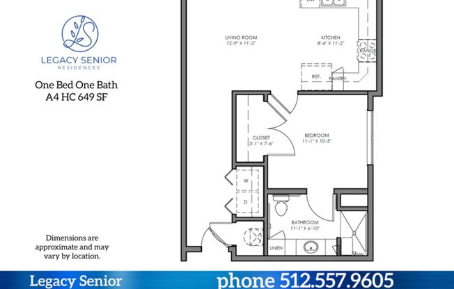 1 bed, 1 bath, 649 sqft, $1,315, Unit 126