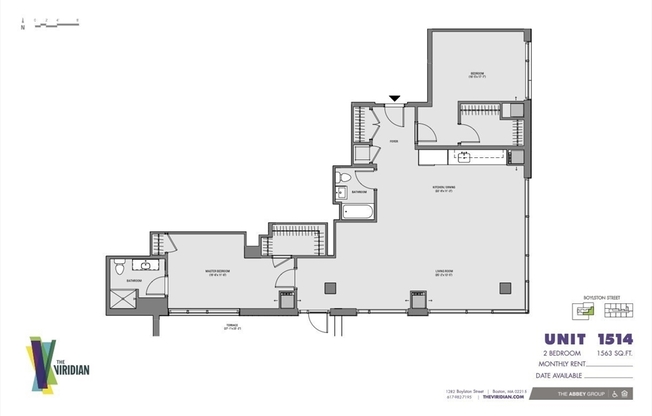 2 beds, 2 baths, 1,563 sqft, $9,025, Unit 1514