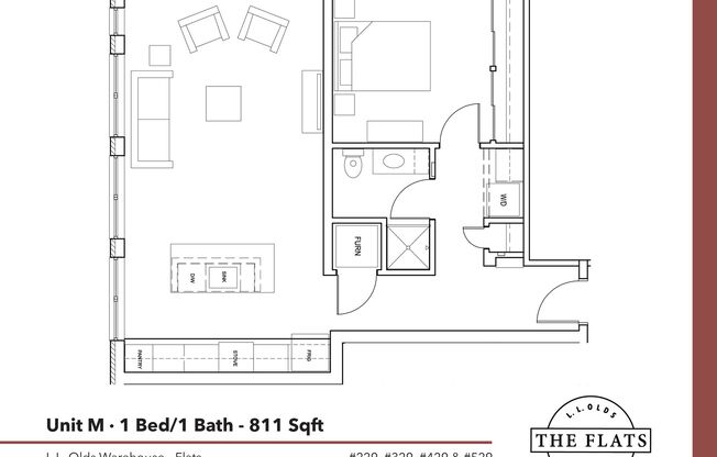 1 bed, 1 bath, 811 sqft, $1,875, Unit 429