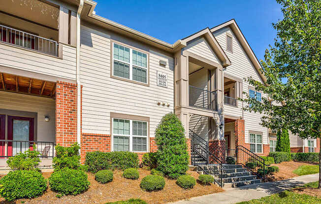 Apartments with covered patios and balconies
