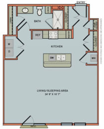Studio, 1 bath, 789 sqft, $2,208