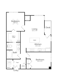 2 beds, 1 bath, 879 sqft, $2,080