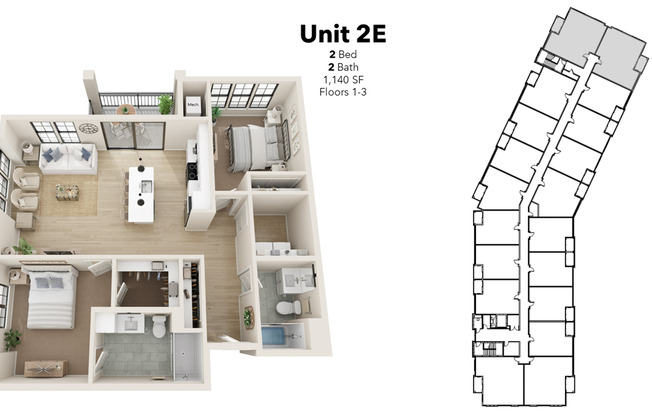 2 beds, 2 baths, 1,140 sqft, $1,750, Unit 243