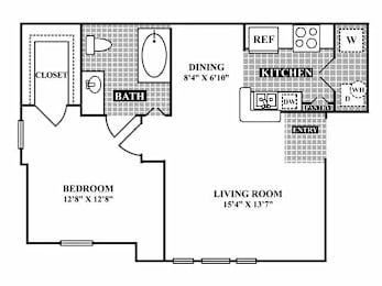 1 bed, 1 bath, 680 sqft, $1,225