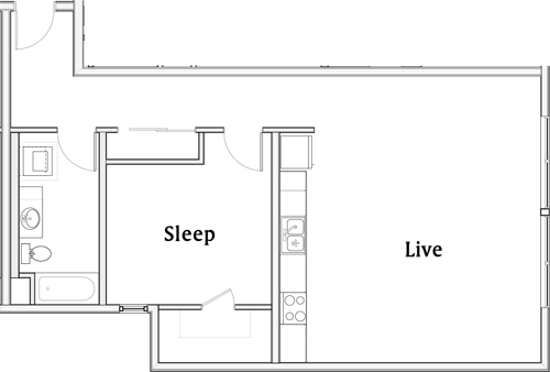 1 bed, 1 bath, 894 sqft, $2,545, Unit 604