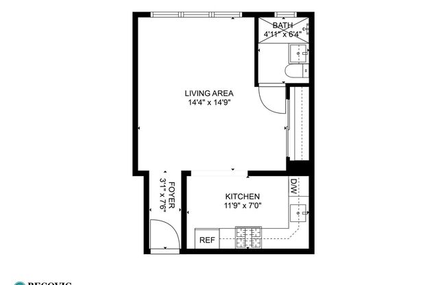 Studio, 1 bath, 362 sqft, $1,450, Unit 605