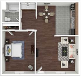 1 bed, 1 bath, 580 sqft, $929