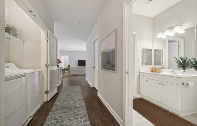 Bathroom And Hallway at MetroPlace at Town Center, Camp Springs