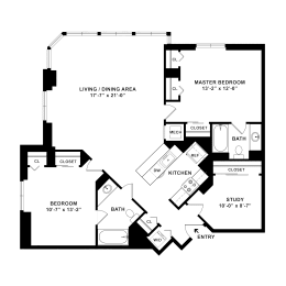 2 beds, 2 baths, 1,246 sqft, $3,710