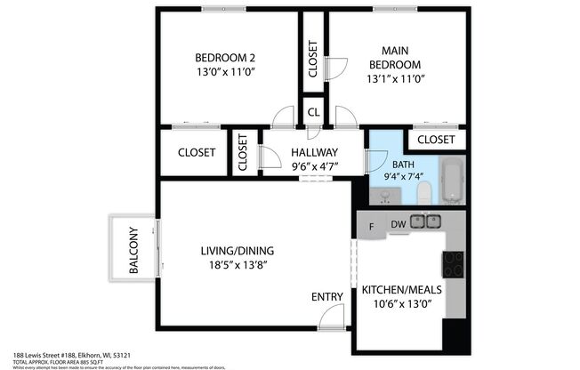 2 beds, 1 bath, 960 sqft, $1,350, Unit 199-8