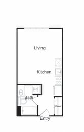 Studio, 1 bath, 452 sqft, $1,320
