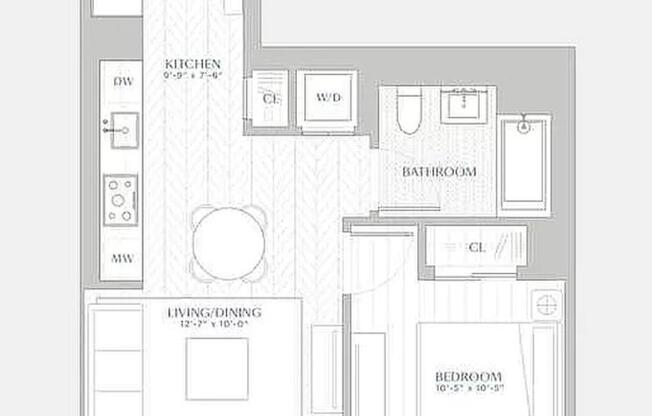 1 bed, 1 bath, 631 sqft, $5,600, Unit 15J